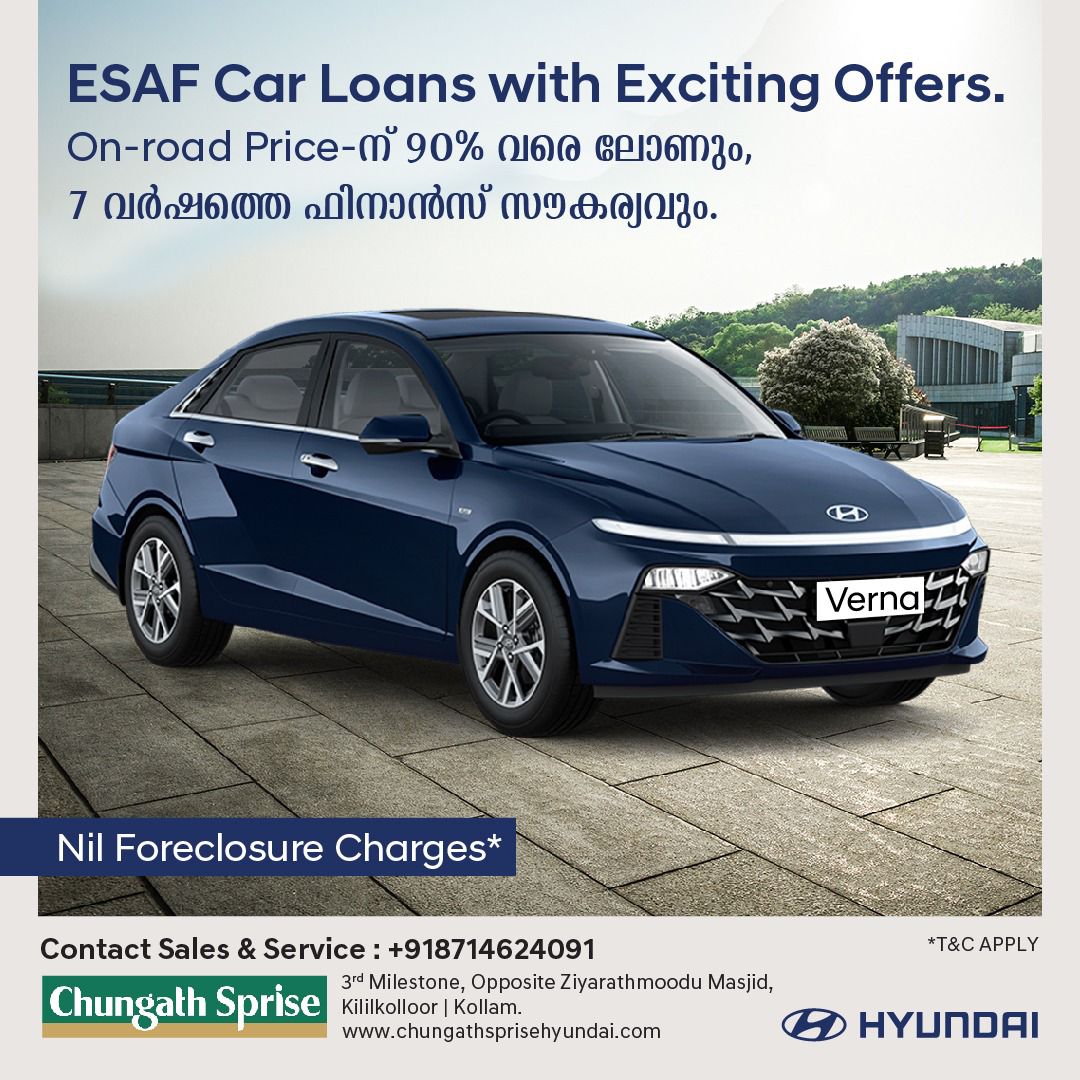 Hyundai Motor Finance Scheme With Low Price EMI Option in Kollam