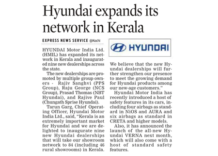 Hyundai expands its network in Kerala